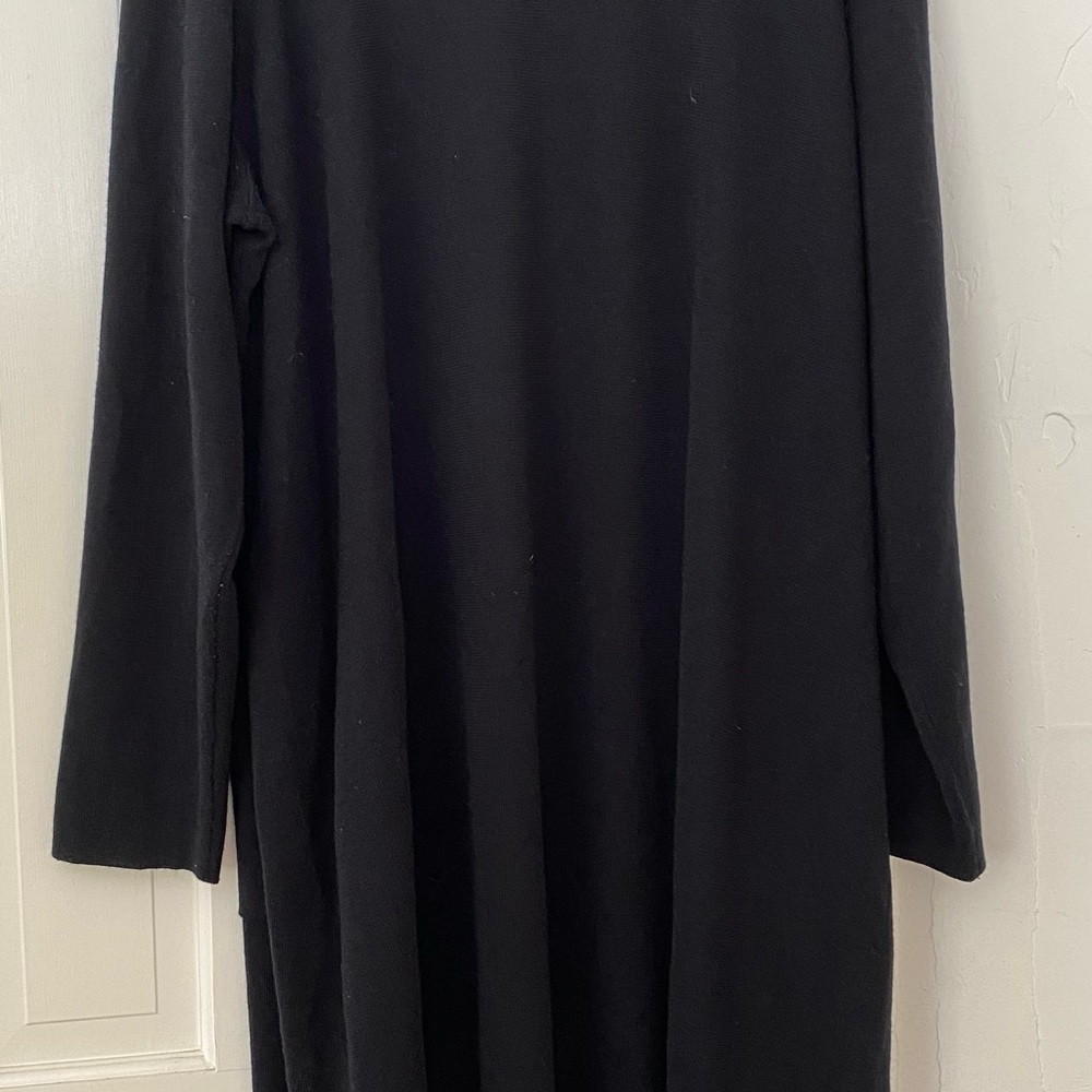 Eileen Fisher Black Long-Sleeve Duster Sweater